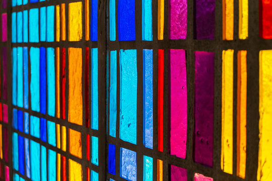 multicolored stained glass window