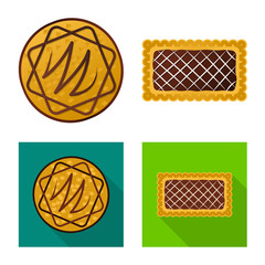 Obraz premium Isolated object of biscuit and bake sign. Collection of biscuit and chocolate vector icon for stock.