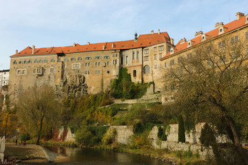 Fototapeta na wymiar Main building of Cesky Krumlov castle, Czech republic