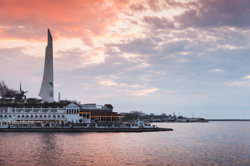 Sevastopol cityscape under colorful sky