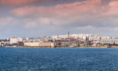 Fototapeta premium Sevastopol Bay, coastal cityscape