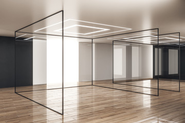 Clean glass office interior