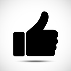 Thumb up symbol for your web site design. Like Icon in trendy flat style. Vector illustration.