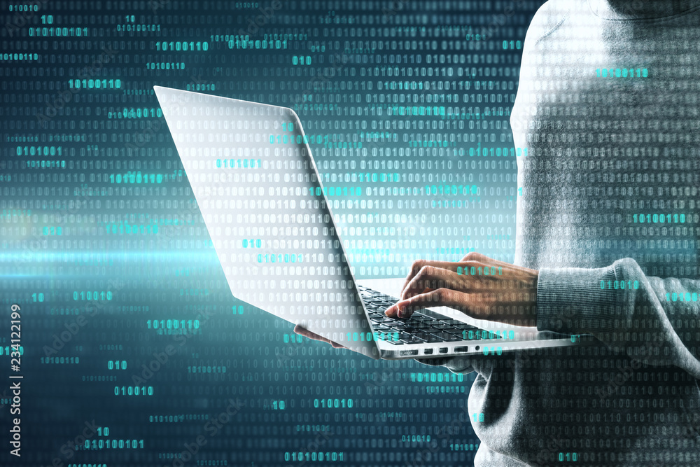 Aufkleber technology and hacking concept