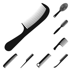 Vector design of brush and hair symbol. Collection of brush and hairbrush stock vector illustration.