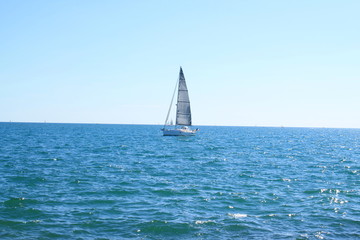 Sail boat in mediterranean sea, France