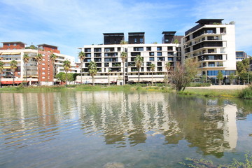 Architectural style in Antigone district in Montpellier, city in southern France and capital of the Herault department