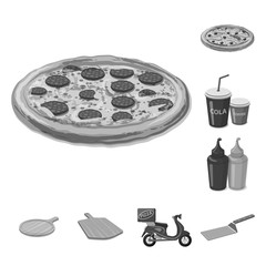 Vector illustration of pizza and food symbol. Set of pizza and italy stock symbol for web.