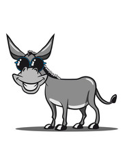 esel witzig lachen grinsen cool tier muli lustig natur sonnenbrille vierbeiner mehrfarbig