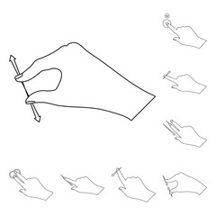 Vector illustration of touchscreen and hand logo. Collection of touchscreen and touch vector icon for stock.