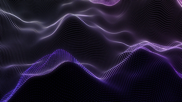 Music abstract background. Equalizer for music, showing sound waves with musical waves, background equalizer. 3d rendering.