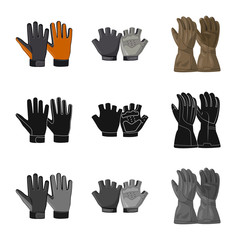 Vector illustration of glove and winter symbol. Set of glove and equipment vector icon for stock.