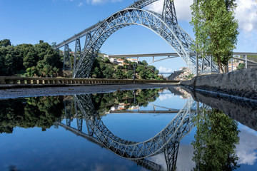 Fototapeta na wymiar D Maria Bridge Porto Portugal