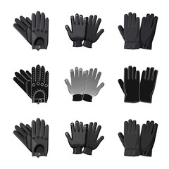 Isolated object of glove and winter symbol. Collection of glove and equipment stock vector illustration.