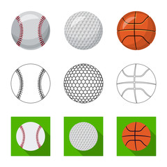 Vector design of sport and ball logo. Collection of sport and athletic stock symbol for web.