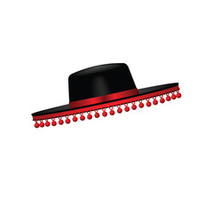 Traditional Spanish hat isolated on white background