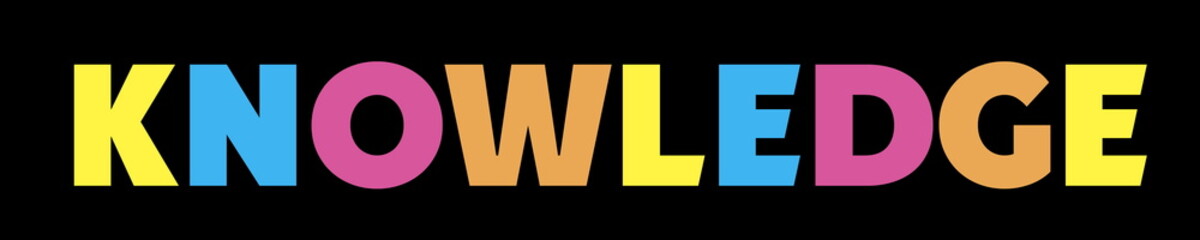 Knowledge Multicolor letters. Logo banner