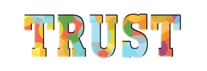 trust Multicolor letters. Logo banner