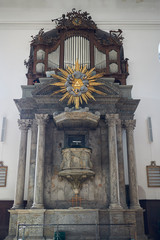 Copenhagen, Denmark - October 10, 2018 : View of christians kirche altar