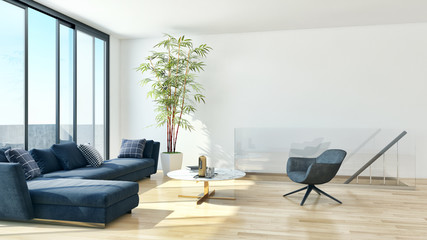 large luxury modern bright interiors Living room illustration 3D rendering computer digitally generated image