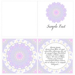 Design Vintage cards with Floral mandala pattern and ornaments. Vector template. Islam, Arabic, Indian, Mexican ottoman motifs. Hand drawn background.