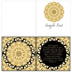 Ethnic Mandala ornament. Templates with mandalas. Vector illustration for congratulation or invitation. The front and rear side.