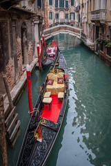 Fototapeta na wymiar Gondolas in the city of Venice
