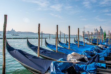 Gondolas in the city of Venice