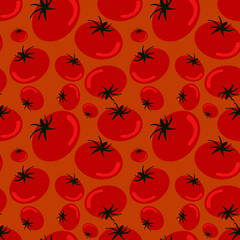 Tomato seamless background pattern. Hand drawn doodle