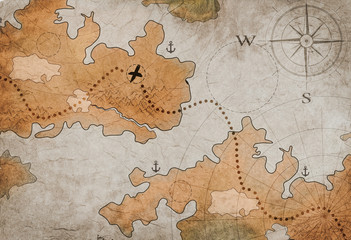 map of pirate treasure island