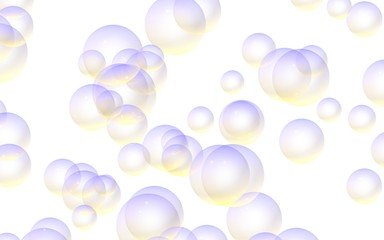 Light pastel colored background with purple bubbles. Wallpaper, texture purple balloons. 3D illustration