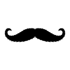 Isolated silhouette of moustache. Vector illustration design