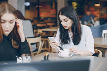 businesswoman in cafe