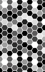 White honeycomb with a gradient color. Isometric geometry. 3D illustration