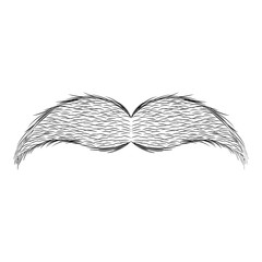 Isolated sketch of moustache. Vector illustration design