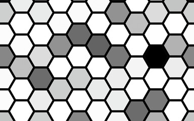 Black honeycomb with a gradient color. Isometric geometry. 3D illustration