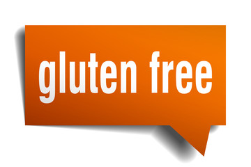 gluten free orange 3d speech bubble