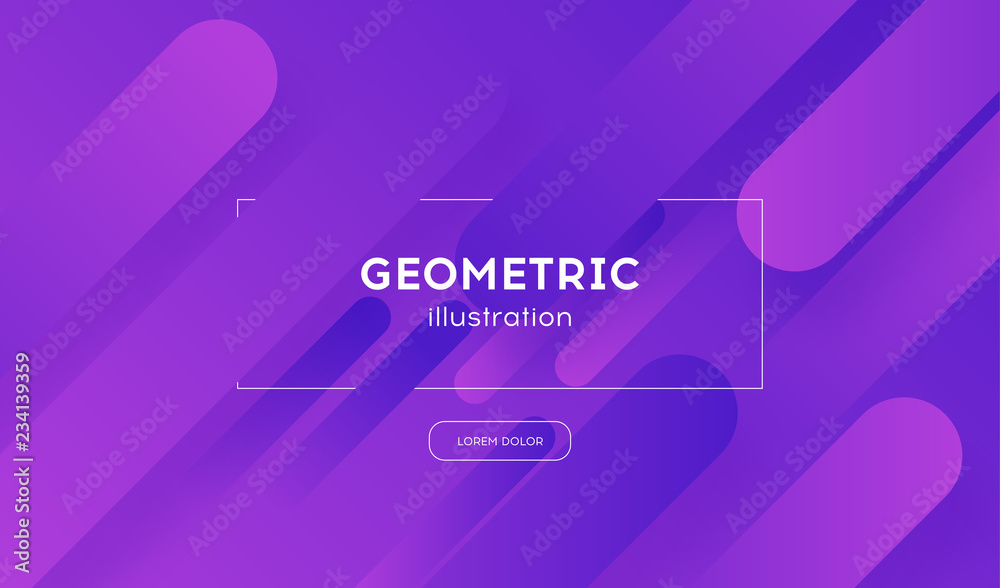 Wall mural violet geometric background with dynamic shapes composition. trendy illustration with modern gradien
