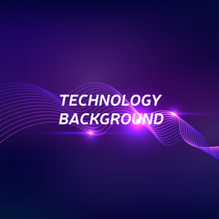 Violet technology background with abstract digital wave. Modern colored illustration, vector eps10