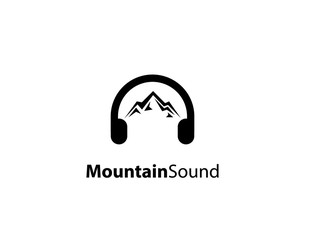 Mountain sound logo design - illustration