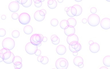 Light pastel colored background with pink bubbles. Wallpaper, texture pink balloons. 3D illustration