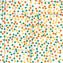 Vector repeating seamless polka dot pattern with dots . Geometric casual texture on white background.