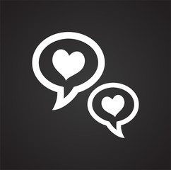 Love message on black background icon