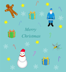 Christmas background with children characters. Vector illustration EPS 10