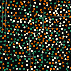 Vector repeating seamless polka dot pattern with dots . Geometric casual texture on white background.