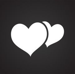 Hearts on black background icon