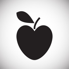 Fototapeta premium Heart shaped apple on white background icon