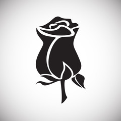 Rose flower gift on white background icon