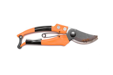 Secateurs pruner isolated on the white background.