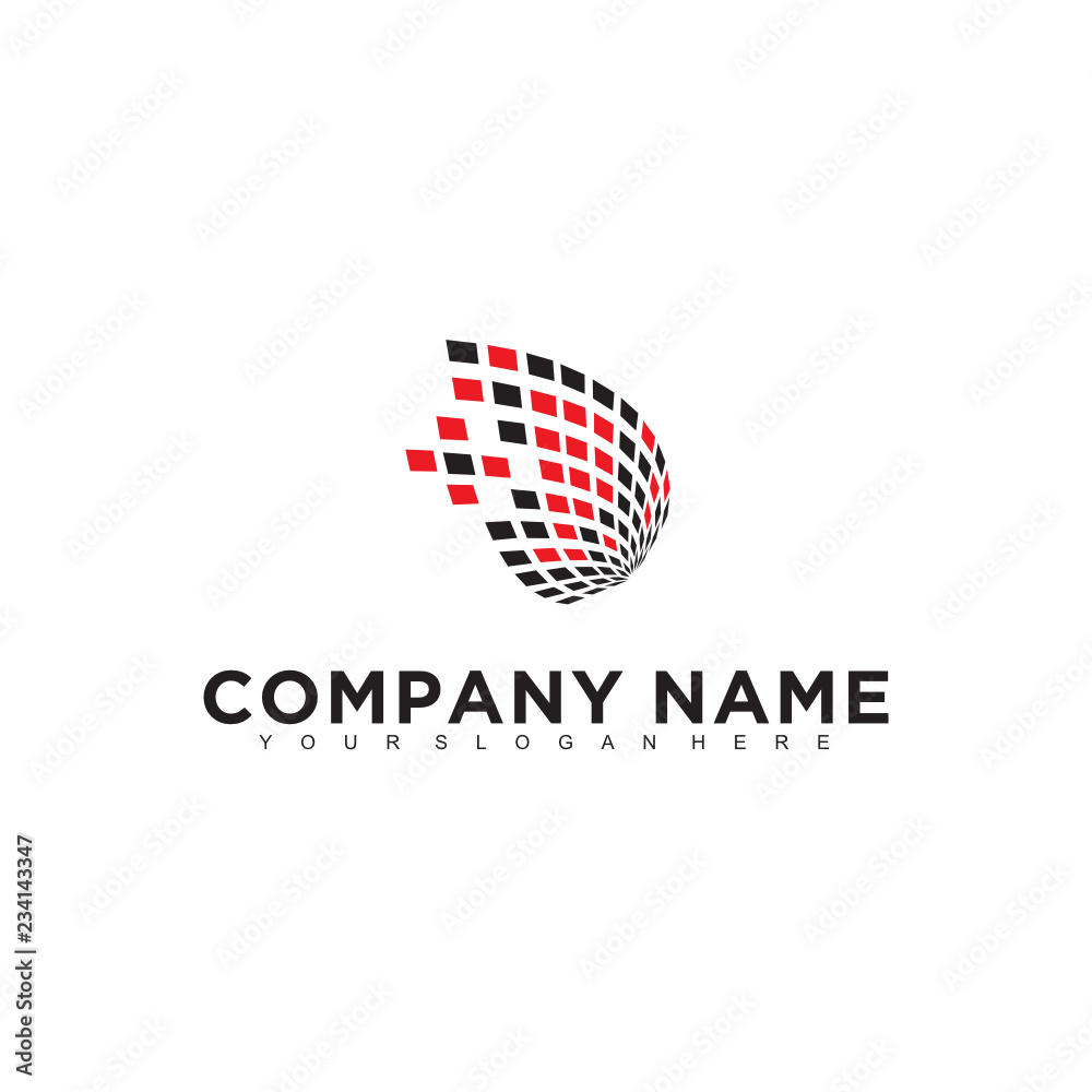 Poster simple minimalistic modern professional logo design of technology vector eps illustrator template